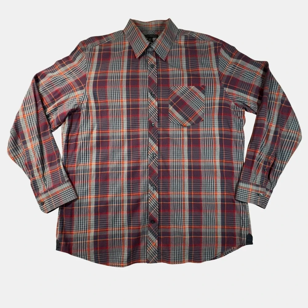 Banana Republic Mens XL Plaid Button Up Shirt Long Sleeve Casual Contrast Cuff‎